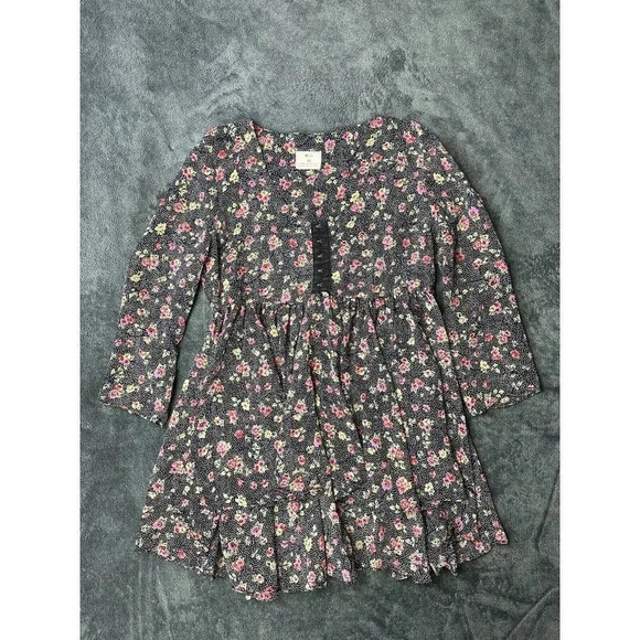 Pins and Needles Boho Multicolor Floral Tunic Babydoll Top Size XS - Picture 5 of 16